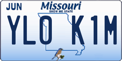 MO license plate YL0K1M