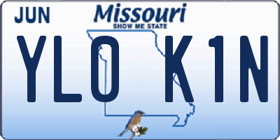 MO license plate YL0K1N