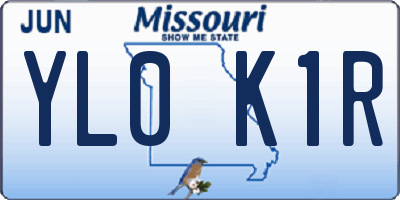 MO license plate YL0K1R