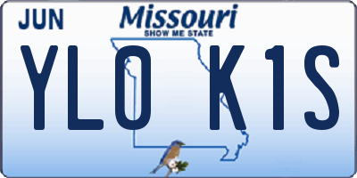 MO license plate YL0K1S