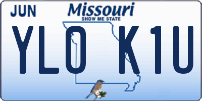 MO license plate YL0K1U