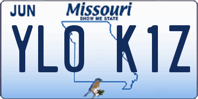 MO license plate YL0K1Z