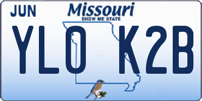 MO license plate YL0K2B