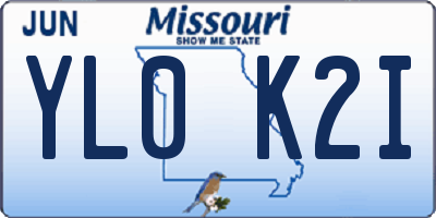 MO license plate YL0K2I