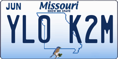 MO license plate YL0K2M