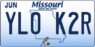 MO license plate YL0K2R