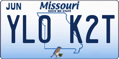 MO license plate YL0K2T