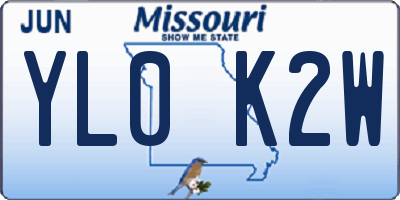 MO license plate YL0K2W