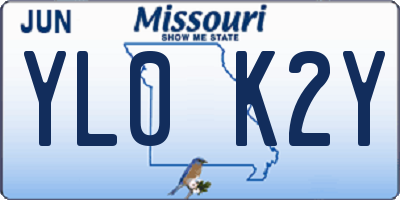MO license plate YL0K2Y