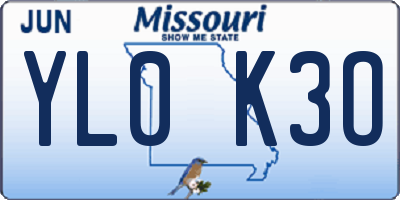 MO license plate YL0K3O