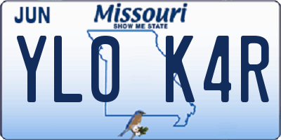 MO license plate YL0K4R