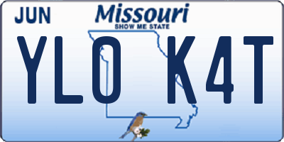 MO license plate YL0K4T