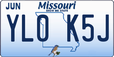 MO license plate YL0K5J