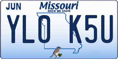MO license plate YL0K5U