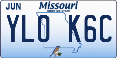 MO license plate YL0K6C