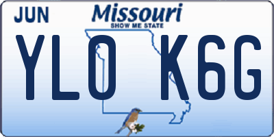 MO license plate YL0K6G