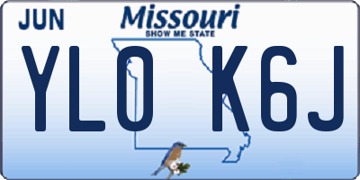MO license plate YL0K6J
