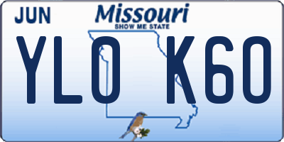 MO license plate YL0K6O