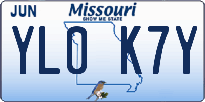 MO license plate YL0K7Y