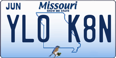 MO license plate YL0K8N