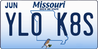 MO license plate YL0K8S