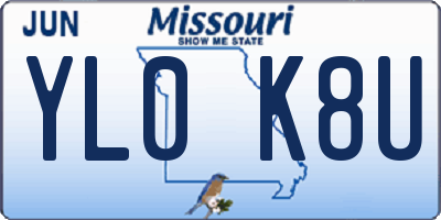 MO license plate YL0K8U
