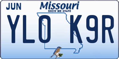 MO license plate YL0K9R