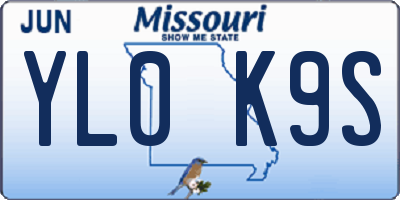 MO license plate YL0K9S