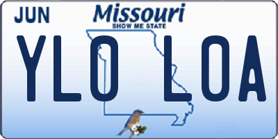 MO license plate YL0L0A