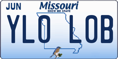 MO license plate YL0L0B