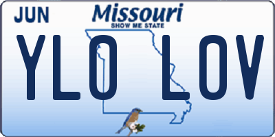 MO license plate YL0L0V