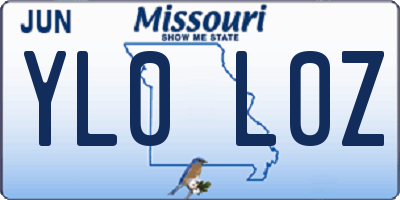 MO license plate YL0L0Z