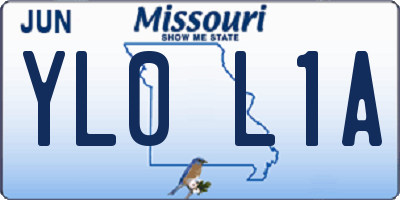 MO license plate YL0L1A