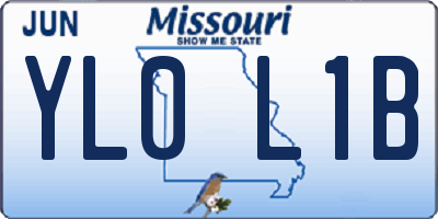 MO license plate YL0L1B
