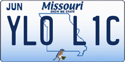 MO license plate YL0L1C