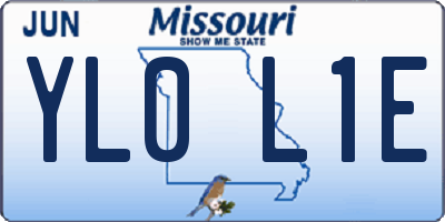 MO license plate YL0L1E