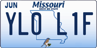 MO license plate YL0L1F
