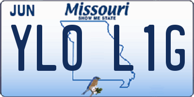 MO license plate YL0L1G