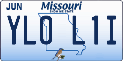 MO license plate YL0L1I
