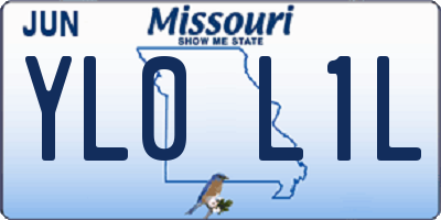 MO license plate YL0L1L