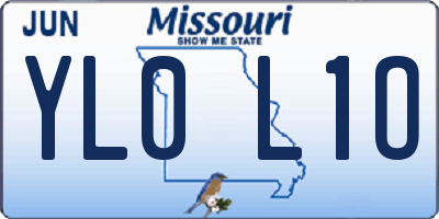 MO license plate YL0L1O