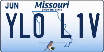MO license plate YL0L1V