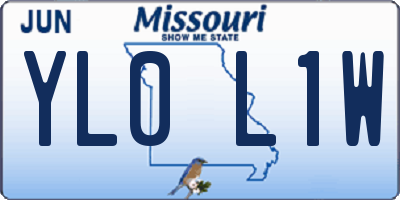 MO license plate YL0L1W