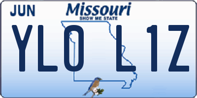 MO license plate YL0L1Z