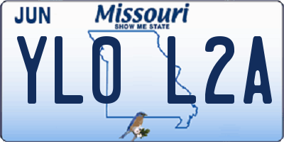 MO license plate YL0L2A