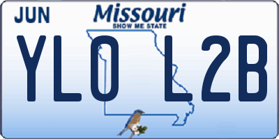 MO license plate YL0L2B