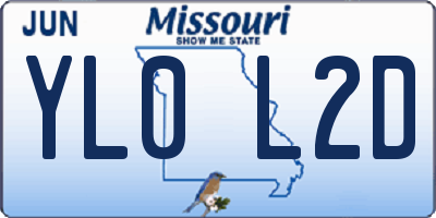 MO license plate YL0L2D