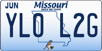 MO license plate YL0L2G