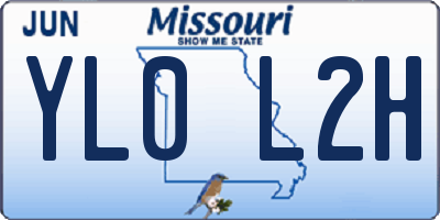 MO license plate YL0L2H