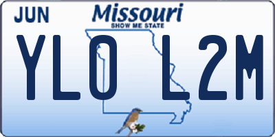 MO license plate YL0L2M